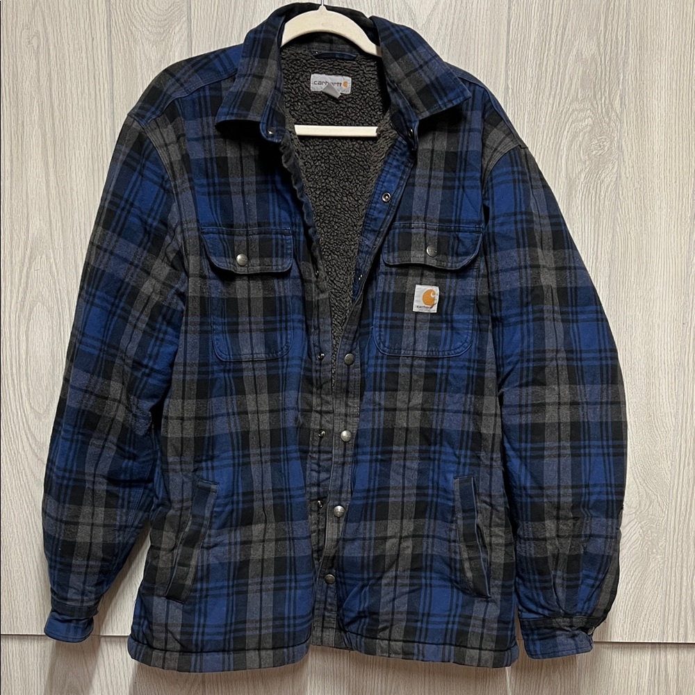 Carhartt Men's Plaid Shirt Jacket in Blue and Black